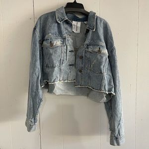 Collision Denim Crop Jacket